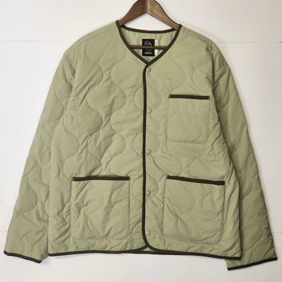 Original Use Men's Quilted Mid Weight Jacket - Olive Green Size L Snap Button Up - Picture 2 of 12